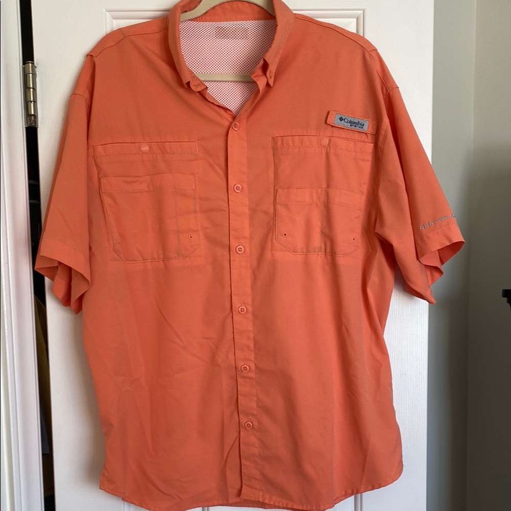 Columbia Men's Orange Short Sleeve Shirt